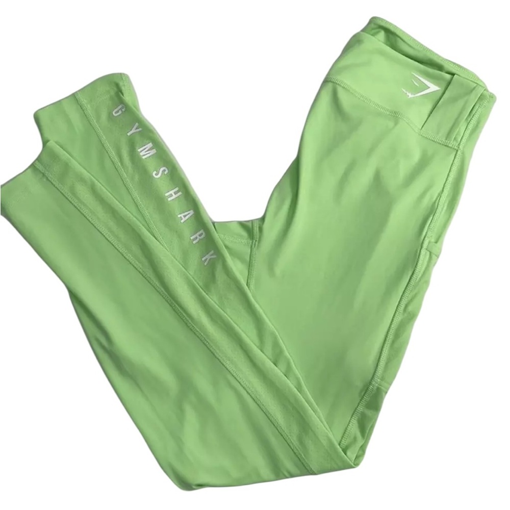 Gymshark Sport Leggings Bali Green Neon High Waisted Mesh Side Women’s Large